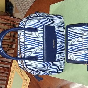 Vera Bradley Navy and White Satchel Set